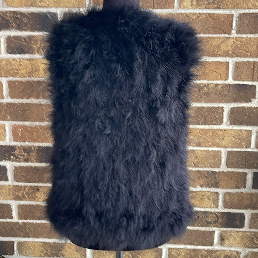 CLUB MANOCO Black Ostrich Feather Vest - Picture 6 of 11